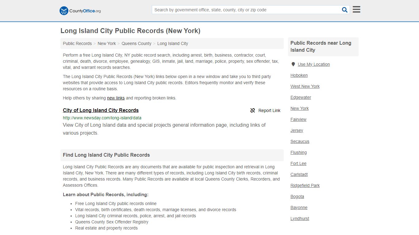 Long Island City Public Records (New York) - County Office